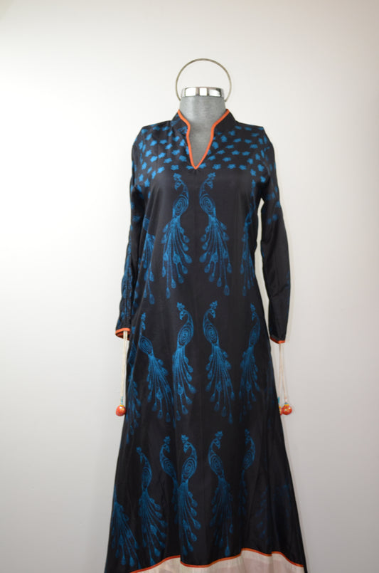 Vestido largo de seda